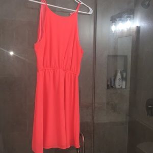 Neon pink/orange dress